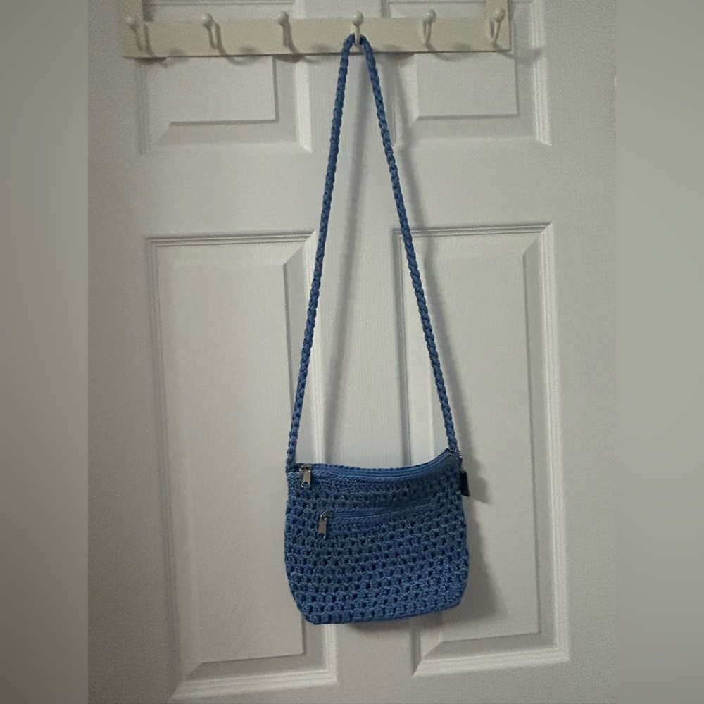 Lina Sky Blue Crochet Crossbody Bag
